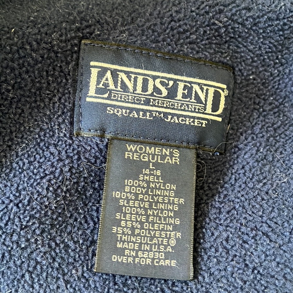 LANDS’ END 💟 women’s ‘90s colorblock squall jacket 💟 turquoise + purple - Picture 4 of 6